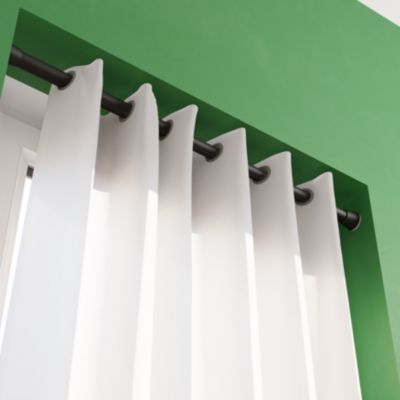 Tringle à rideaux extensible Araxos GoodHome noir mat L.90/120cm