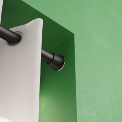 Tringle à rideaux extensible Araxos GoodHome noir mat L.90/120cm