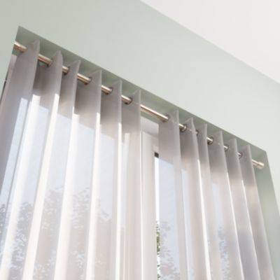 Tringle à rideaux extensible Athens GoodHome effet nickel gris satin L.200/330cm