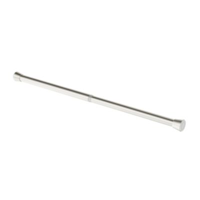 Tringle à rideaux extensible Athens GoodHome effet nickel gris satin L.60/90cm