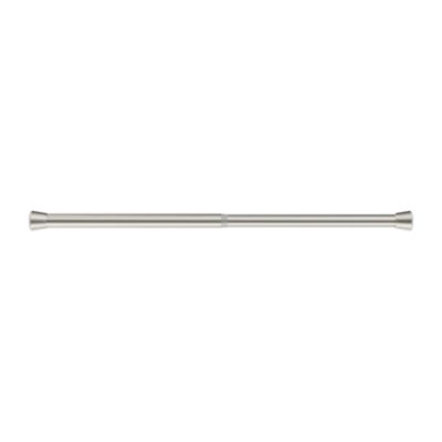 Tringle à rideaux extensible Athens GoodHome effet nickel gris satin L.60/90cm