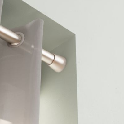 Tringle à rideaux extensible Athens GoodHome effet nickel gris satin L.60/90cm