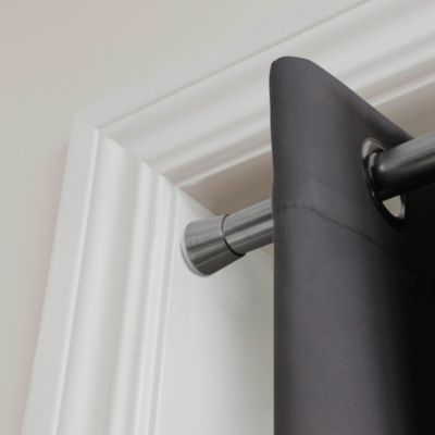 Tringle à rideaux extensible Athens GoodHome effet nickel gris satin L ...