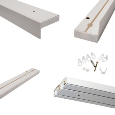 Tringle déco Rail PVC blanc 1 voie de 200cm