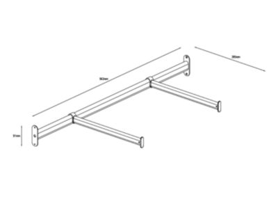 Tringle de face duo en acier gris GoodHome Atomia L. 100cm x P. 40 cm
