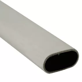 Tringle de penderie ovale acier blanc 1,5 m de 3 x 1,5 cm