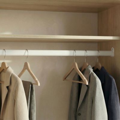 Tringle de penderie ovale acier blanc 1,5 m de 3 x 1,5 cm