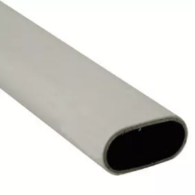 Tringle de penderie ovale acier blanc 2 m de 3 x 1,5 cm