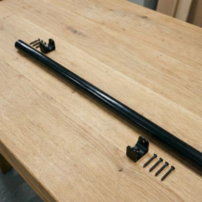 Tringle de penderie ronde acier noir Ø2,5 x 150 cm