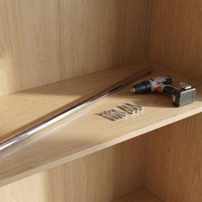 Tringle de penderie ronde métal chromé Ø2,5 x 100 cm