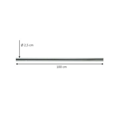 Tringle de penderie ronde métal chromé Ø2,5 x 100 cm