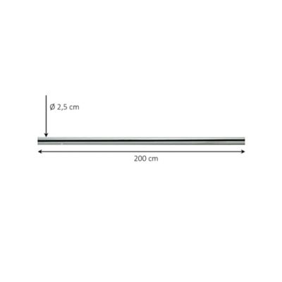 Tringle de penderie ronde métal chromé Ø2,5 x 200 cm