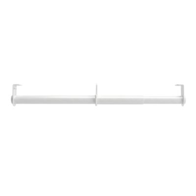 Tringle de penderie télescopique aluminium blanc Ø2,5 cm de 110 à 200 cm avec support