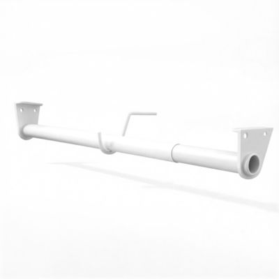 Tringle de penderie télescopique aluminium blanc Ø2,5 cm de 40 à 70 cm avec support
