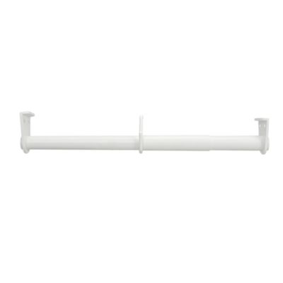 Tringle de penderie télescopique aluminium blanc Ø2,5 cm de 40 à 70 cm avec support