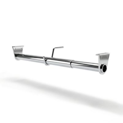 Tringle de penderie télescopique aluminium chromé Ø2,5 cm de 68 à 120 cm avec support