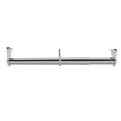 Tringle de penderie télescopique aluminium chromé Ø2,5 cm de 68 à 120 cm avec support