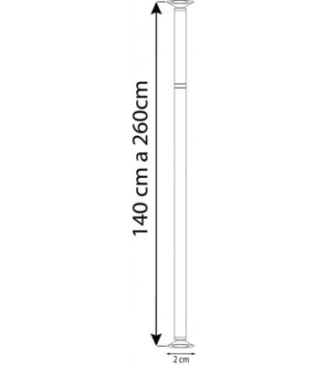 Tringle extensible entre 2 murs sans percage blanc - 140 à 260 cm - Blanc