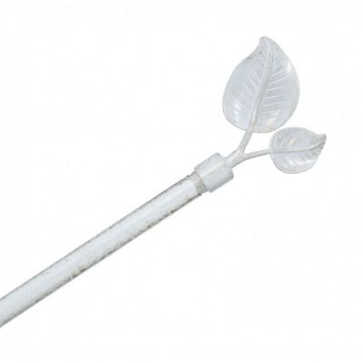 Tringle à Rideaux Métal UNIVERSDECOR Atmosphera - Extensible 120-210 Cm - Embouts Fleur De Lys Blanc