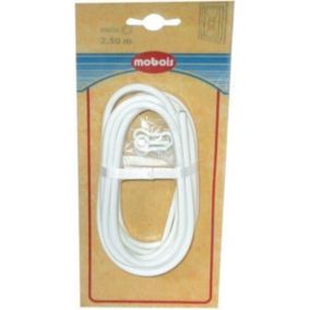 Tringle ressort gainée - blanc - 2.5 m + pitons