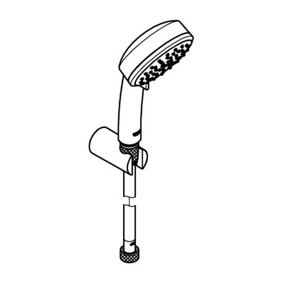 Trio douchette 2 jets + flexible + support, chrome, Grohe Vitalio Comfort