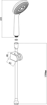 Trio douchette + flexible + support chrome GoodHome Cavally