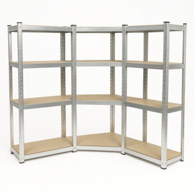Triple etagere d angle metal pour charges lourdes profondeur 30 CM 4 niveaux