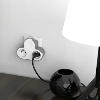 Fiche 3 Prises Triplite 1x16a + 2x6a Façade Blanc - ZENITECH