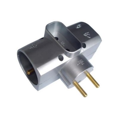 Triplite latérale 2x16A 2P+T + 1x6A inox chromé Zenitech