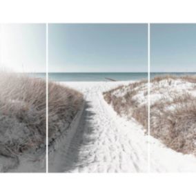 Triptyque sur toile chemin de plage 125x97 cm - Fabriqué en France