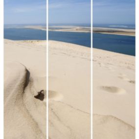 Triptyque sur toile dune pilat mer 90x97 cm - Fabriqué en France