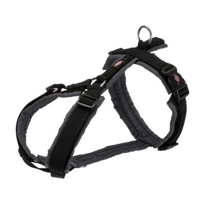 Trixie - Harnais trekking Premium - Nylon 20 mm - S M 44 53 cm - Noir gris graphite