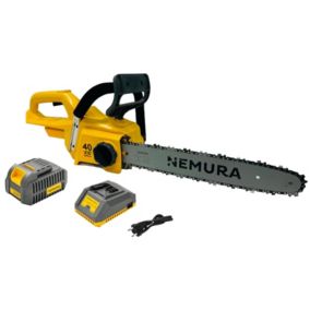 Tronçonneuse à batterie NEMURA 40V + Batterie 4Ah + Chargeur rapide - Coupe de 40cm