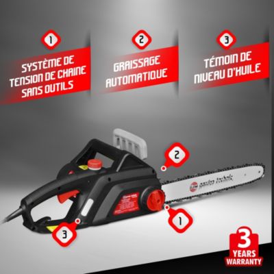 Tronçonneuse électrique 2000W - Guide 40cm - 12,1 m/s - Elem garden