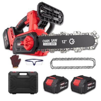 Tronçonneuse électrique sans fil à moteur brushless de 12 pouces et 1200 W, 2 batteries de 4,0 Ah