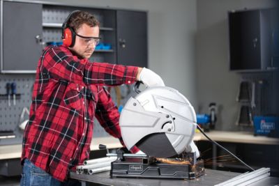 Tronçonneuse à métaux MT150 Scheppach - 2600W - 4200 tr/min - capacité de coupe max 115 mm - angle d'onglet 45/0/30degré