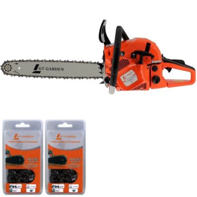 Tronçonneuse thermique 62 cm3, 3.5 CV, guide 45 cm, 2 chaînes - GT GARDEN