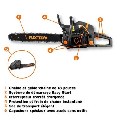 Tronçonneuse thermique - FUXTEC FX-KS255 - 54cm3 18 pouces Black Edition