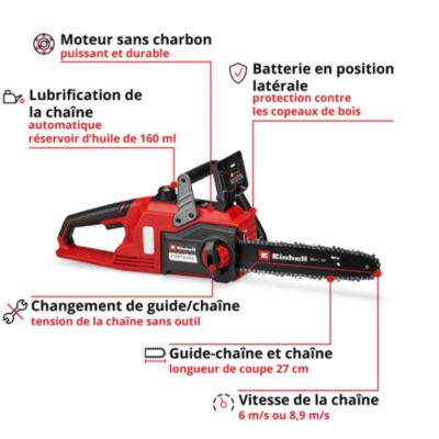 Tronçonneuse sans fil 18 V Einhell FORTEXXA 18/30 – guide-chaîne 300 mm – poids 4,03 kg – vendue sans batterie ni chargeur