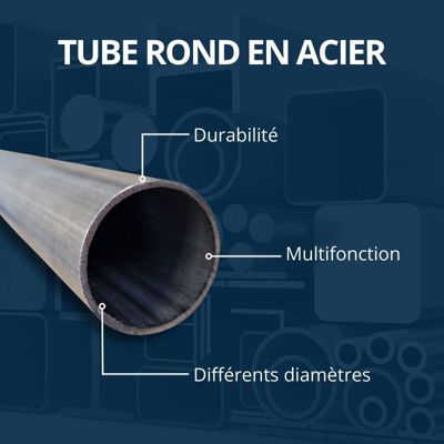 Tube acier rond diametre 88,9 ep 3 mm, 2 metres - Comment Fer