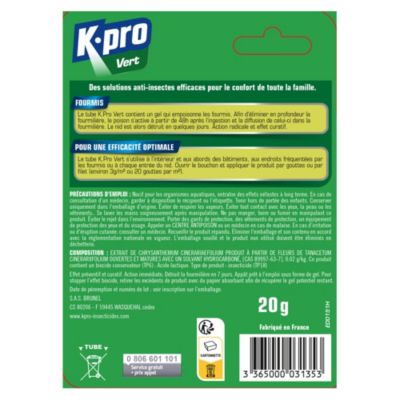 Tube anti-fourmis gel Kapo Vert 20g utilisation précise