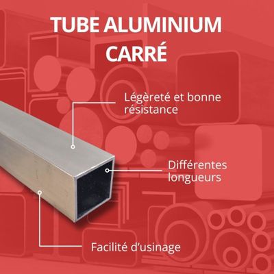 Tube carré alu 40x40 mm ep 2 mm, Longueur : 4 metres - Comment Fer