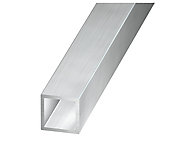 Tube carré aluminium brut 20 x 20 mm, 1 m