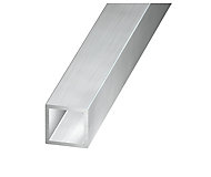 Tube carré aluminium brut 20 x 20 mm, 2 m
