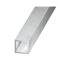 Tube carré aluminium brut 16 x 16 mm, 1 m
