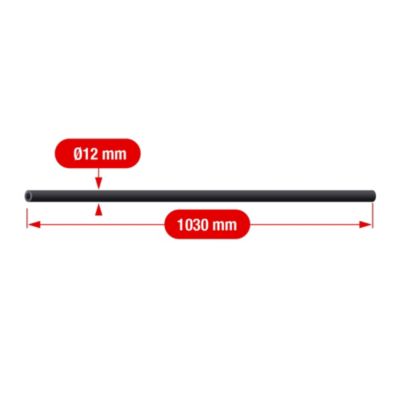 Tube en acier pour grille de défense télescopique noir Ø12 mm Afbat