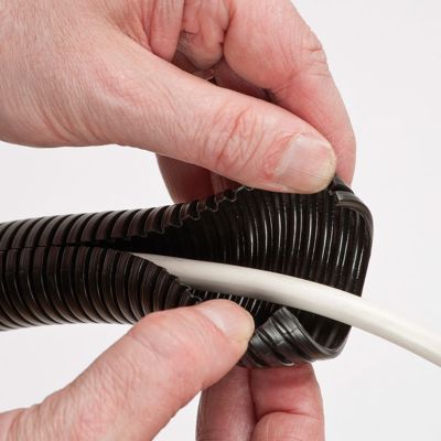 D-Line Tube de câble flexible | Manchon de gestion des cordons | Cache-fils  pour organiser les cordons des téléviseurs, PC et consoles de jeux | 1,1 m