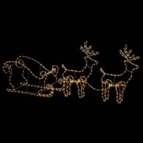 Tube flexible extérieur traîneau new blanc chaud 384l 3d - feeric lights & christmas