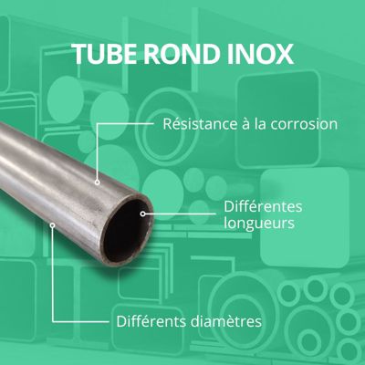 Tube inox 304L diametre 30mm ep 1,5 mm, 0.5 mètre - Comment Fer