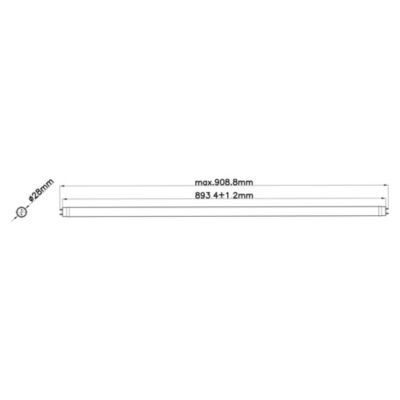 Tube LED T8 L.90.8cm 1200lm 12W blanc chaud Jacobsen